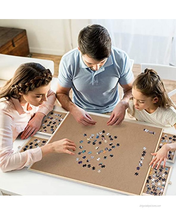 Gamenote Jigsaw Puzzle Table for Adults Portable Large Puzzle Board with Drawers Wooden Smooth Plateau Work Surface for Kids Family Game 1000 Pieces