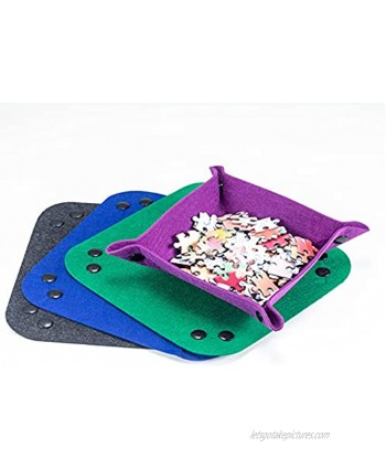 Jigsaw Puzzle Sorting Box Woolen Folding Button Style 4 Pcs Foldable Puzzle Sorting Trays Trays Puzzle Accessories for Puzzles Up to 1000 Pieces