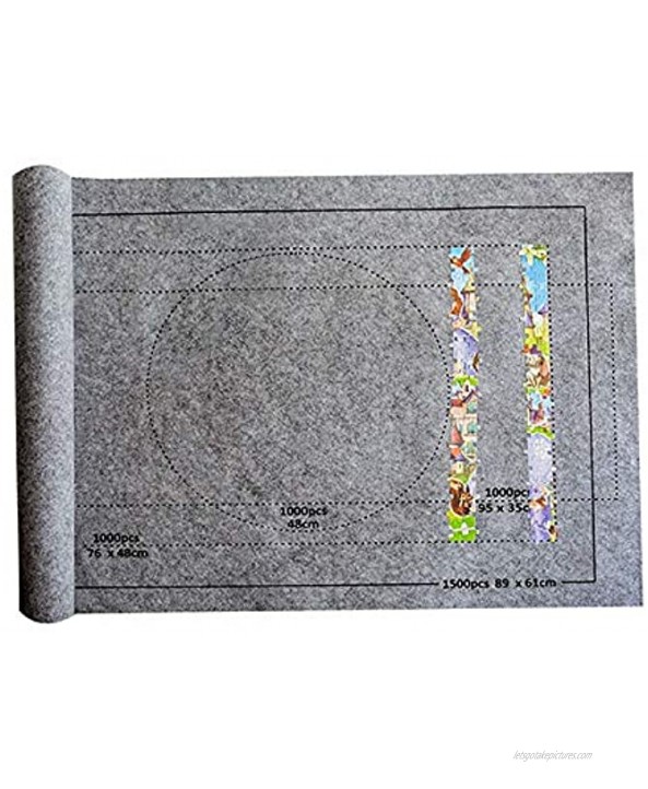 LUBINGT Jigsaw Puzzle Baby Toys Puzzle Mat Jigsaw Roll Felt Mat Playmat Puzzles Blanket for Up to Puzzle Accessories Portable Travel Storage Bag Color : Grayjust pad