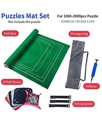 LUBINGT Jigsaw Puzzle Puzzles Mat Jigsaw Roll Felt Mat Play mat Puzzles Blanket for Up to 2000 Pieces Puzzle Accessories Portable Travel Storage Bag  Color : Leaflet setgray