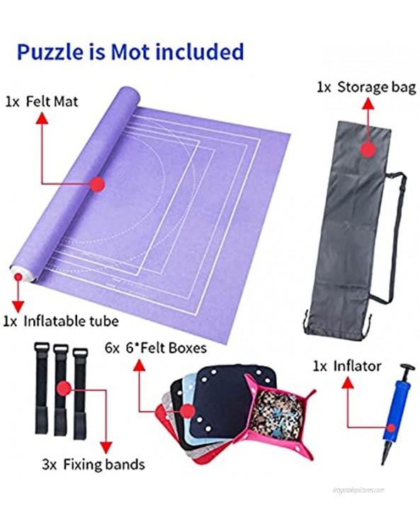 LUBINGT Jigsaw Puzzle Puzzles Mat Jigsaw Roll Felt Mat Play mat Puzzles Blanket for Up to 2000 Pieces Puzzle Accessories Portable Travel Storage Bag Color : Leaflet setgray