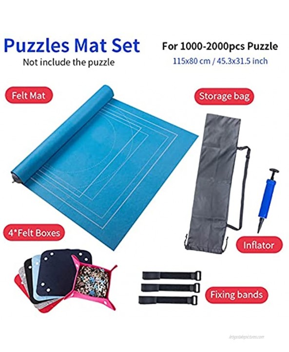 LUBINGT Jigsaw Puzzle Puzzles Mat Jigsaw Roll Felt Mat Play mat Puzzles Blanket for Up to 2000 Pieces Puzzle Accessories Portable Travel Storage Bag Color : Leaflet setgray