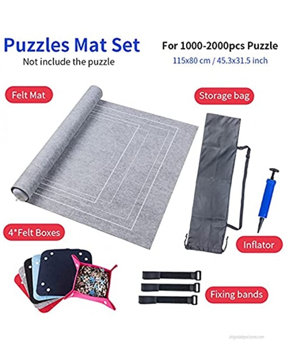 LUBINGT Jigsaw Puzzle Puzzles Mat Jigsaw Roll Felt Mat Play mat Puzzles Blanket for Up to 2000 Pieces Puzzle Accessories Portable Travel Storage Bag Color : Leaflet tsetpurple