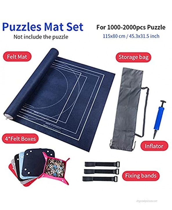 LUBINGT Jigsaw Puzzle Puzzles Mat Jigsaw Roll Felt Mat Play mat Puzzles Blanket for Up to 2000 Pieces Puzzle Accessories Portable Travel Storage Bag Color : Leaflet Green