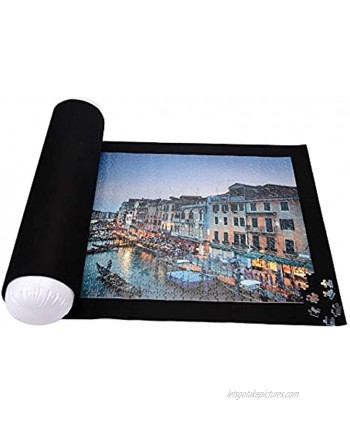 Puzzle Roll Up Mat Beifam Jigsaw Puzzle Storage Mats 46" X 24" Felt Mat Roll Up to 1500 Pcs with Inflat Tube+ Pump+Fastener Straps+Storage Bag Easy to Save Unfinished Puzzles