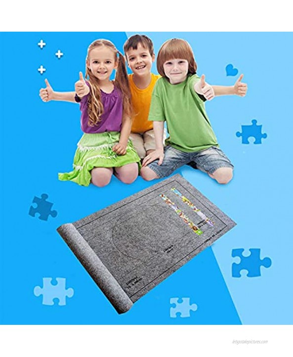 Puzzle Roll Up Mat Jigsaw Fun Game Storage Pad Blanket 26x46 Inch for Up to 1500 Pieces Puzzles for Adults Fun