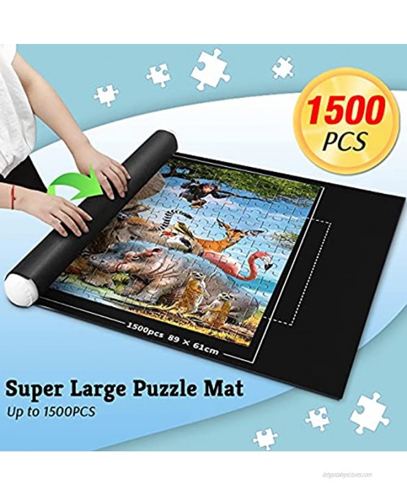 Puzzle Sorting Trays 6 Pcs with Puzzle Mat Roll Up Puzzle Accessories for Jigsaw Puzzles Up to 1500 Pieces Sturdy Sorter & Easy Storage for Next Play for Puzzle Lover Kids Adults