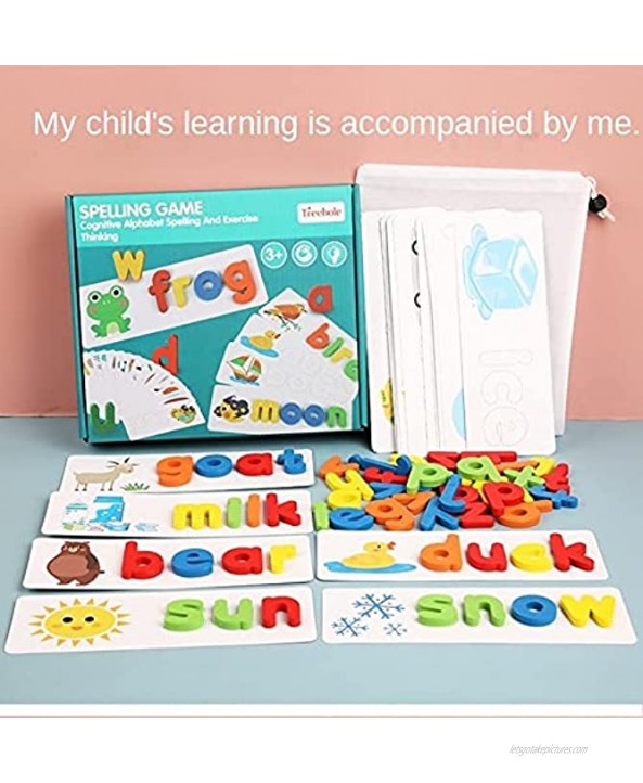 Spelling Word Game 26 English Letters for Children Early Childhood Cognitive Spelling Educational Toys Alphabet Puzzle Toy Enlightenment Toys Easy to Store in Bag