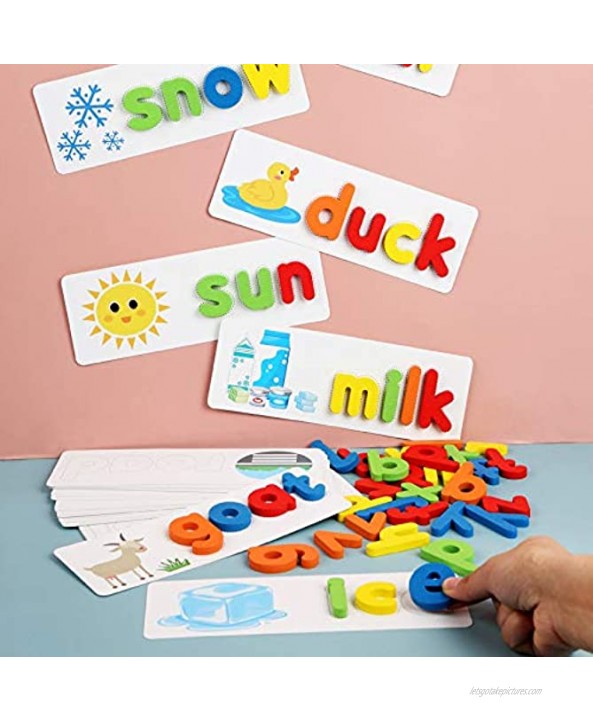 Spelling Word Game 26 English Letters for Children Early Childhood Cognitive Spelling Educational Toys Alphabet Puzzle Toy Enlightenment Toys Easy to Store in Bag