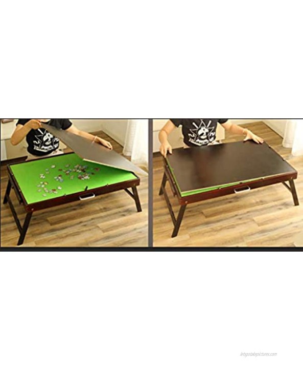 Wooden Jigsaw Puzzle Table for Adults & Kids,Portable Folding Table with 2 Drawers,Multifunction Tilting Table Puzzle Accessories for 1000 Pcs Board Mat