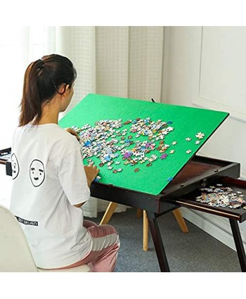 Wooden Jigsaw Puzzle Table for Adults & Kids,Portable Folding Tilting Table for Puzzle Games with Storage & Drawers,Multifunction Home Furniture,1500 pcs