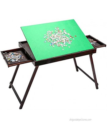 Wooden Jigsaw Puzzle Table for Adults & Kids,Portable Folding Tilting Table for Puzzle Games with Storage & Drawers,Multifunction Home Furniture,1500 pcs