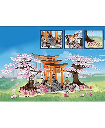 ZIHUAD 647 Pieces of DIY Romantic Cherry Tree Building Blocks Cherry Tree Building Blocks Educational Toys Cherry Tree