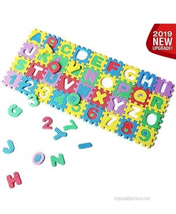 [2019 New] Eutuxia Alphabet Letters & Numbers Mini Puzzle for Building Blocks & Floor Play Mat. Fun & Colorful Educational Learning Toy for Toddlers Babies & Kids. Safe Non-Toxic EVA Foam. [36 Pcs]