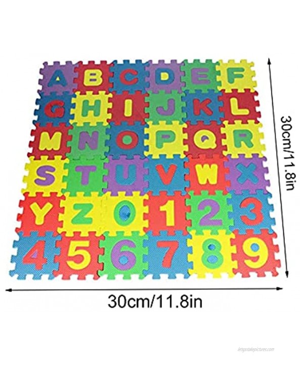 36 Pcs Baby Child Number Alphabet Digital Puzzle,Non-Slip Water Protection Building Blocks Maths Early Educational Toy,Foam Cushion Toys,Composed of 26 Letters A-Z and 10 Numbers 0-9,for Children