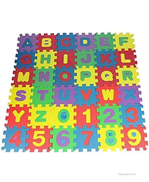 36 Pcs Baby Child Number Alphabet Digital Puzzle,Non-Slip Water Protection Building Blocks Maths Early Educational Toy,Foam Cushion Toys,Composed of 26 Letters A-Z and 10 Numbers 0-9,for Children