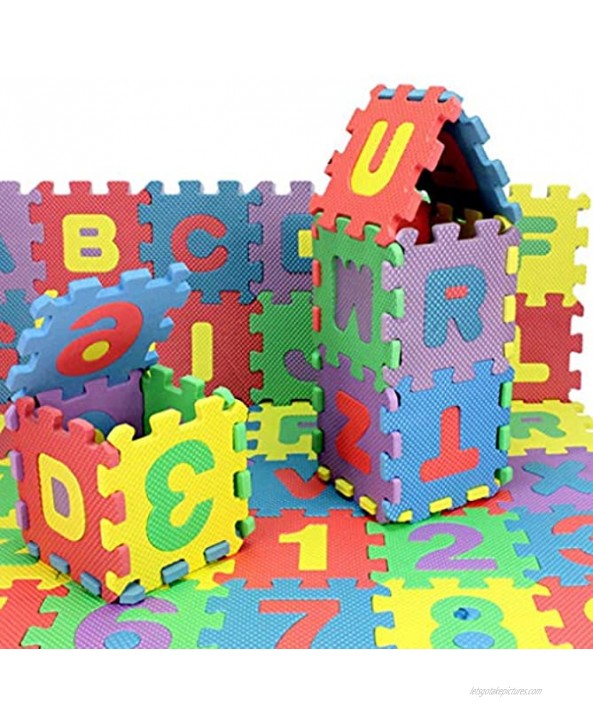 36 Tiles Baby Child Number Alphabet Digital Puzzle，6.3 x 6.3 in Kids Foam Puzzle Floor Play Mat Non Slip Waterproof Lightweight Easy Clean Building Blocks Maths Early Educational Toy Gift