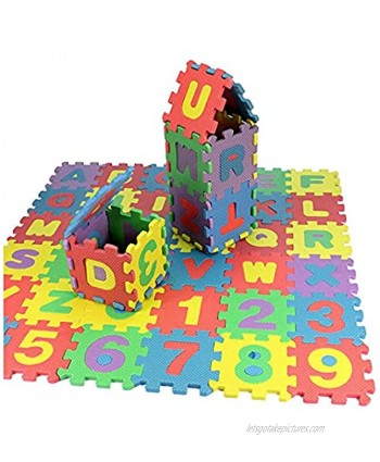 36 Tiles Baby Child Number Alphabet Digital Puzzle，6.3 x 6.3 in Kids Foam Puzzle Floor Play Mat Non Slip Waterproof Lightweight Easy Clean Building Blocks Maths Early Educational Toy Gift