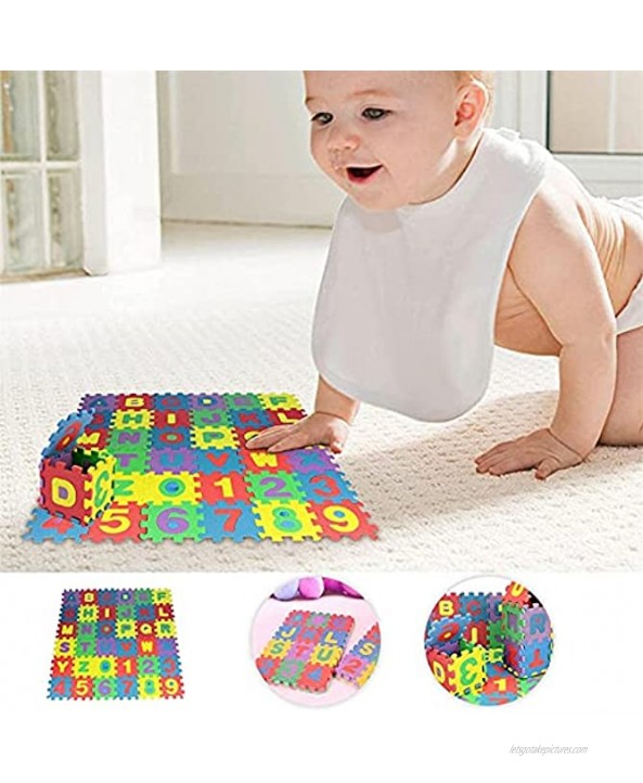 36pcs Baby Child Number Alphabet Digital Puzzle Kids Foam Puzzle Floor Play Mat Tiles Little Size Non Slip Waterproof Lightweight Easy Clean Building Blocks Maths Early Educational Toy Gift