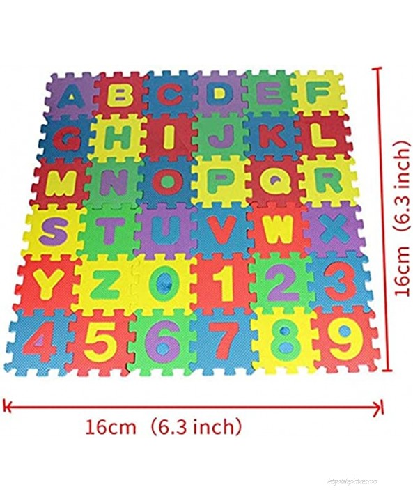 36pcs Baby Child Number Alphabet Digital Puzzle Kids Foam Puzzle Floor Play Mat Tiles Little Size Non Slip Waterproof Lightweight Easy Clean Building Blocks Maths Early Educational Toy Gift