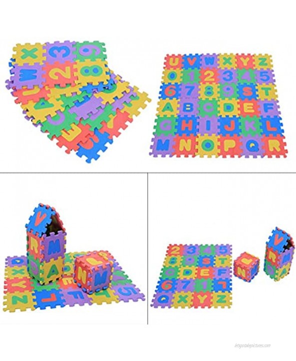 36Psc EVA Foam Mat,Puzzle Exercise Mat with EVA Foam,Numbers & Letters Kid's Puzzle Exercise Play Mat,Foam Mat Floor Tiles,Exercise Baby's Hands‑on Ability