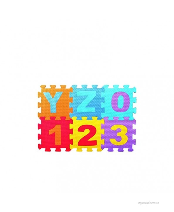 Alphabet & Numbers Rubber EVA Foam Puzzle Play Mat Floor. 36 Interlocking playmat Tiles. Ideal for Crawling Baby Infant Classroom Toddlers Kids Gym Workout