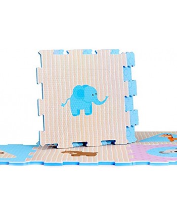 Animals and Shapes Rubber EVA Foam Puzzle Play mat Floor. 9 Interlocking playmat Tiles Tile:12X12 Inch 9 Sq.feet Coverage. Ideal: Crawling Baby Infant Classroom Toddler Kids Gym Workout time