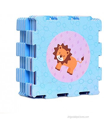 Animals and Shapes Rubber EVA Foam Puzzle Play mat Floor. 9 Interlocking playmat Tiles Tile:12X12 Inch 9 Sq.feet Coverage. Ideal: Crawling Baby Infant Classroom Toddler Kids Gym Workout time