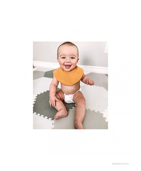Baby Brielle Play Mat 38 Pieces Non-Toxic Extra-Thick Kid's Puzzle Exercise Activity Mat Soft EVA Foam Interlocking Hexagon Floor Tiles Grey & White 48” x 72”