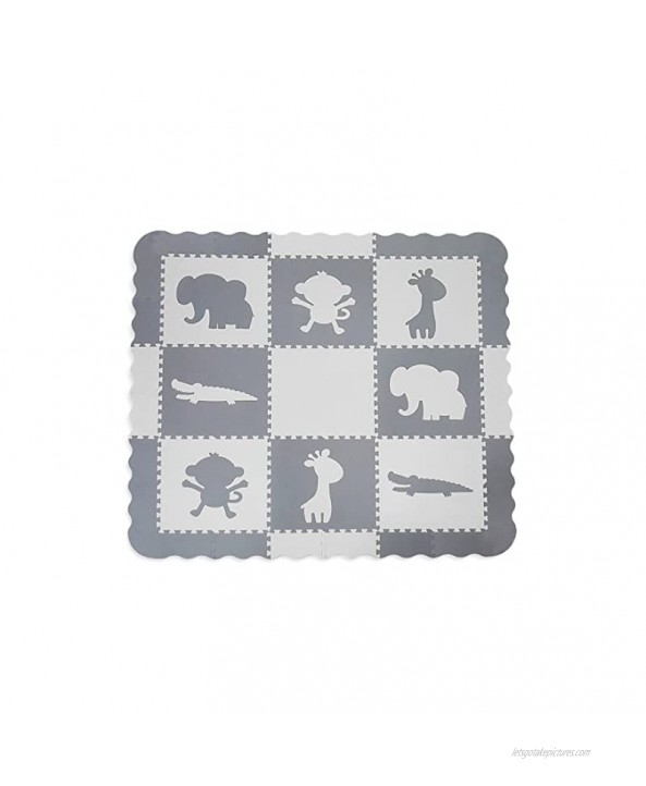 Clevr XLarge 1 2 Thick Grey Interlocking EVA Foam Kids Baby Play Floor Mats 78 X 78 41 Sqft 9 pcs 2' X2' Extra Wide sloped Borders Non Toxic BPA Free Thick and Ultra Soft