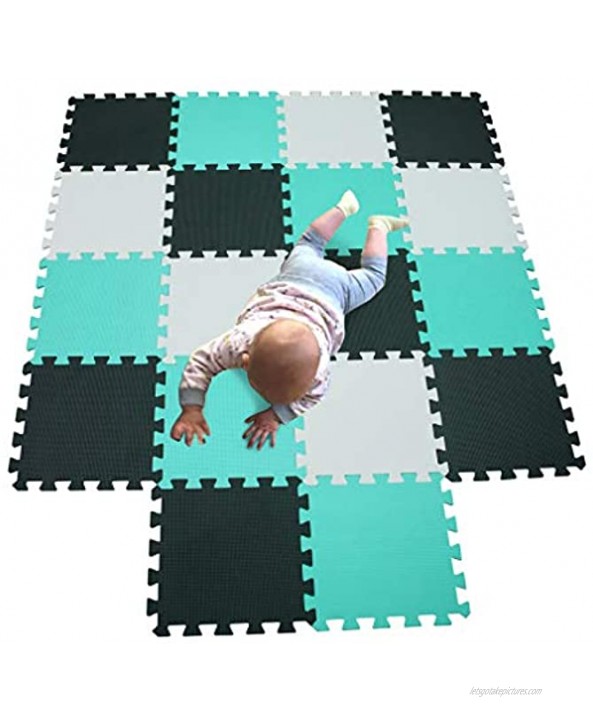 DFLYHLH Baby EVA Foam Play Puzzle Mat 18Pcs Lot Interlocking Exercise Tiles Floor Carpet and Rug for Kids Pad White Black Rose 30 Pieces