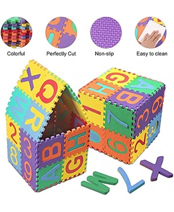 Foam Puzzle Mat,Kids Foam Play Mat,Play Mat for Baby,36-Piece Set,4.7" Interlocking Alphabet and Numbers Floor Puzzle Colorful EVA Tiles Educational Learning Toys for Toddler Baby Kids