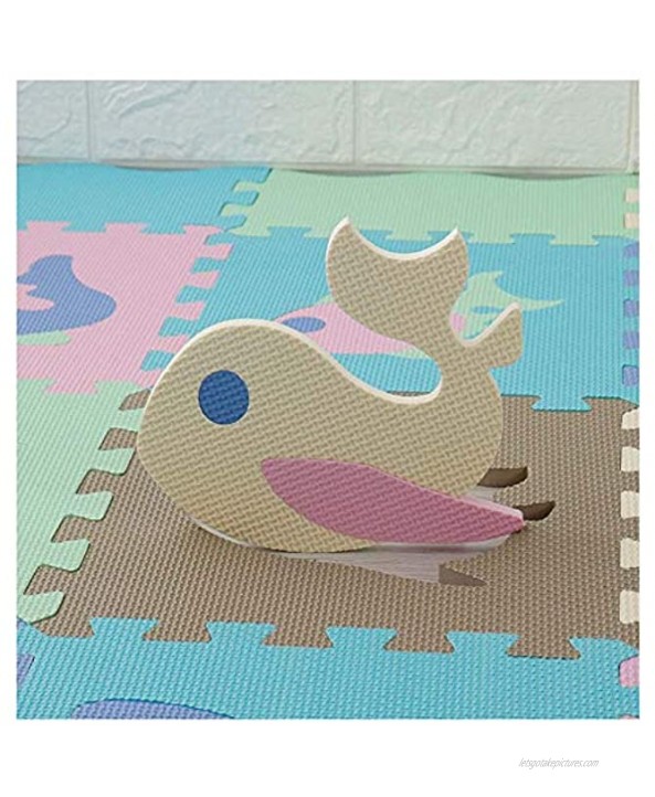 HOUTBY Foam Tiled Puzzle Play Mat Non-Toxic Foam Baby Crawling Mat for Toddler Kids Babies Playrooms Nursery Tummy Time and CrawlingMarine