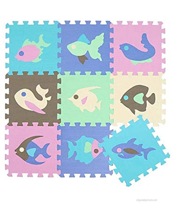 HOUTBY Foam Tiled Puzzle Play Mat Non-Toxic Foam Baby Crawling Mat for Toddler Kids Babies Playrooms Nursery Tummy Time and CrawlingMarine