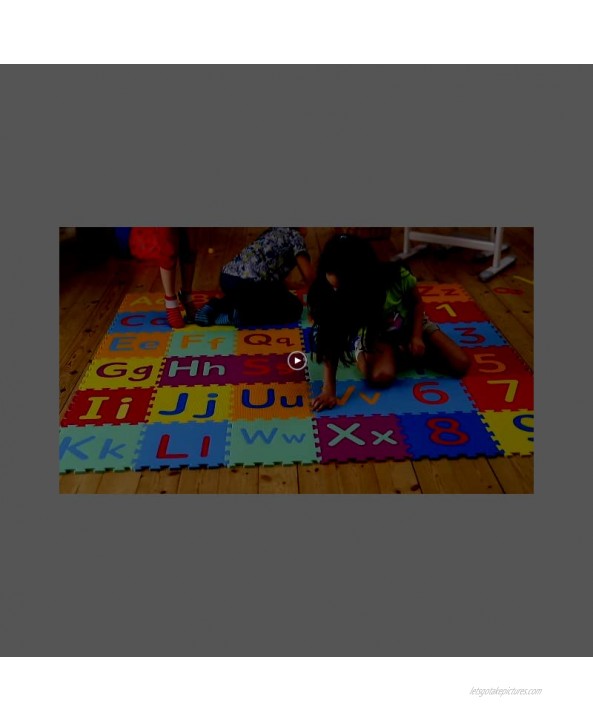 KC Cubs Soft & Safe Non-Toxic Children’s Interlocking Multicolor Exercise Puzzle Educational ABC Alphabet EVA Play Foam Mat for Kid’s Floor & Baby Nursery Room 36 Tiles 9 Colors 54 Borders EVA003