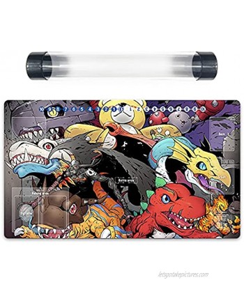 manwubianji Digimon Duel Playmat Trading Card Game Mat DTCG CCG Play Mat Card Zones FreeTube
