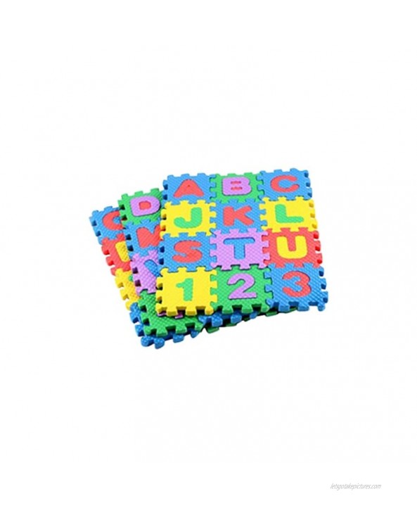 menolana 36Pcs Infant Soft Non-Toxic EVA Foam Play Puzzle Mat 10 Numbers & 26 Letters Babies Kids Playing Crawling Pad Toys