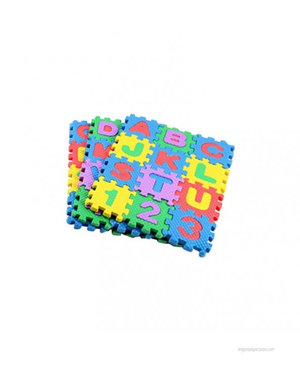 menolana 36Pcs Infant Soft Non-Toxic EVA Foam Play Puzzle Mat 10 Numbers & 26 Letters Babies Kids Playing Crawling Pad Toys
