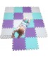 MQIAOHAM Children Puzzle mat Play mat Squares Play mat Tiles Baby mats for Floor Puzzle mat Soft Play mats Girl playmat Carpet Interlocking Foam Floor mats for Baby White Green Purple 101108111