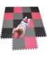 MQIAOHAM Children Puzzle mat Play mat Squares Play mat Tiles Baby mats for Floor Puzzle mat Soft Play mats Girl playmat Carpet Interlocking Foam Floor mats for Baby Black Rose Grey 104109112