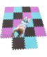 MQIAOHAM Children Puzzle mat Play mat Squares Play mat Tiles Baby mats for Floor Puzzle mat Soft Play mats Girl playmat Carpet Interlocking Foam Floor mats for Baby Pink Coffee Green 103106108