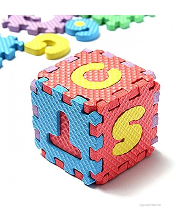 ONWRACE 36 Pcs Set Numbers Foam Puzzle Mat Kids Novelty Alphabet Number EVA Puzzle Foam Colorful Teaching Mats Toy 36