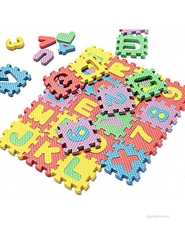 ONWRACE 36 Pcs Set Numbers Foam Puzzle Mat Kids Novelty Alphabet Number EVA Puzzle Foam Colorful Teaching Mats Toy 36