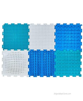 Ortodon Iceberg Modular Mat for Baby Hypoallergenic Elastic PVC Non-Toxic Non-Smell Non-Slip 6 modules with Size 9.8 in x 9.8 in Each