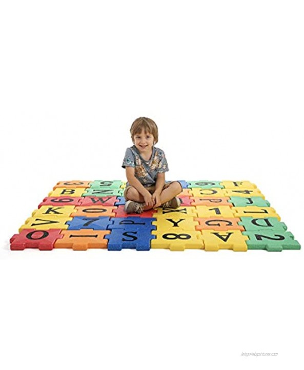 SHAUBEI Puzzle Floor Play Mats EPP Foam Alphabet Interlocking Tiles Exercise Playmats for Kids 36 Pieces