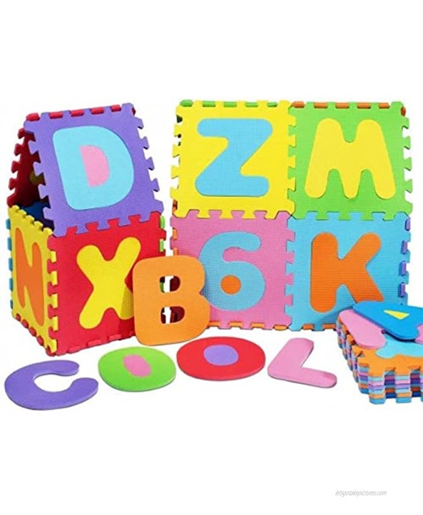 XXY216 36Pcs Baby Child Number Alphabet Digital Puzzle,Floor Puzzle Toy Mats Non Slip Colorful Building Blocks Early Educational Toy,Interlocking Foam Puzzle Play Mat4.7 4.7