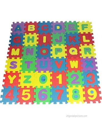 XXY216 36Pcs Baby Child Number Alphabet Digital Puzzle,Floor Puzzle Toy Mats Non Slip Colorful Building Blocks Early Educational Toy,Interlocking Foam Puzzle Play Mat4.7" 4.7"
