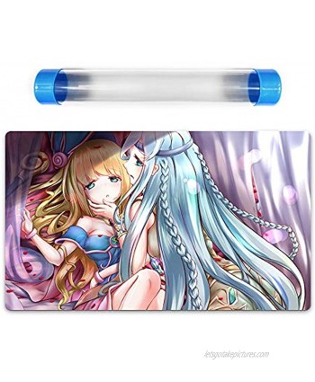 YuGiOh Dark Magician Girl & Maiden with Eyes of Blue Trading Card Game Playmat Mat Free Tube