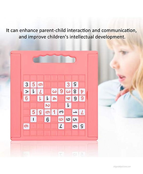 Drfeify Children Sudoku Board Game Puzzle Table Game Parentchild Toy for Kids Family Party Gift Pink
