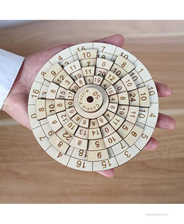 GEZICHTA Wooden Puzz-le Digital Turntable,Number Puzz-le,High Difficulty Mathematical Brain Teasers Toys,Sudoku Jigsaw Turntable Game for Brain Intelligence Development